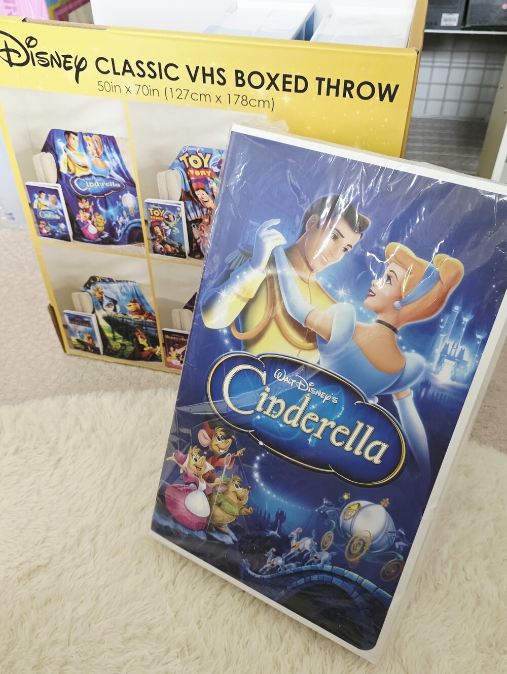 Disney Classic Cinderella VHS Boxed Silk Touch Throw, 50" x 70"